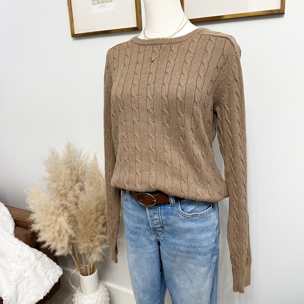 Hudson North Light Brown Cable Knit Sweater - Picture 5 of 9